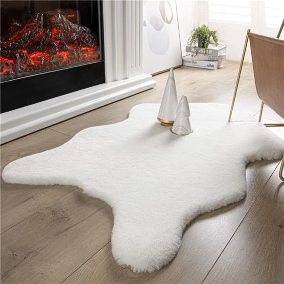 Ultra Soft Faux Rabbit Fur Rug, Area Rugs for Bedroom Floor Sofa Living Room - Picture 1 of 6